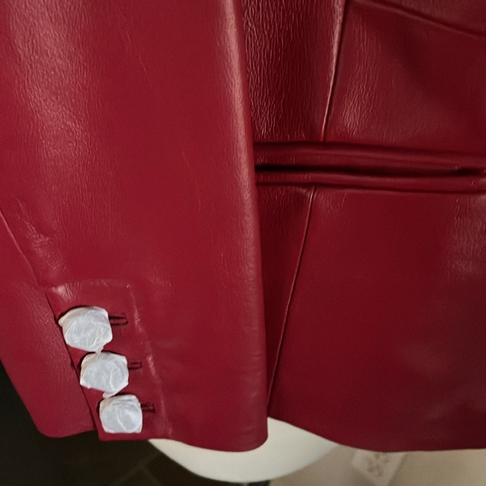 Terry Lewis Vintage Red Leather Jacket NWOT - Picture 5 of 10